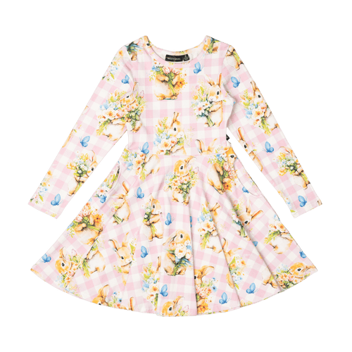 Rock Your Baby - Bunny Bouquet Waisted Dress (sizes 8-12)