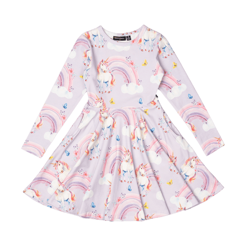Rock Your Baby - Dreamscapes Long Sleeve Waisted Dress (sizes 2-7)