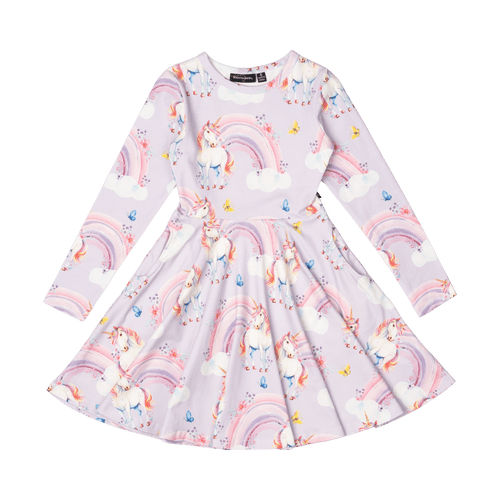 Rock Your Baby - Dreamscapes Long Sleeve Waisted Dress (sizes 8-12)