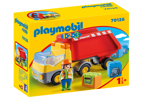 Playmobil 1.2.3 Dump Truck 70126 **Minor Box Damage**