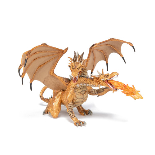 Papo - Gold Two Headed Dragon Figurine Papo - Gold Two Headed Dragon Figurine