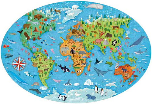 Sassi Travel, Learn and Explore - Puzzle and Book Set - Endangered Animals, 205 pcs Sassi Travel, Learn and Explore - Puzzle and Book Set - Endangered Animals, 205 pcs