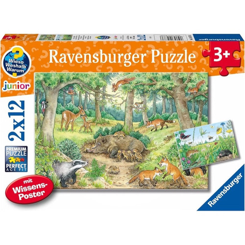 Ravensburger 2x12pc - Animals in the Forest & Meadow Puzzle