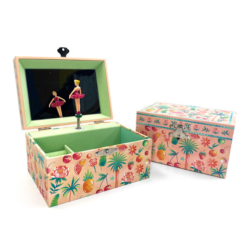 Svoora - Musical Jewellery Box - ‘Seasons’ with Ring Holder & Wide Mirror ‘Summer’