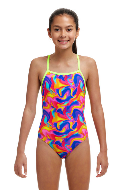 Funkita - Girls Strapped In One Piece Swimmers - Summer Swirl Funkita - Girls Strapped In One Piece Swimmers - Summer Swirl