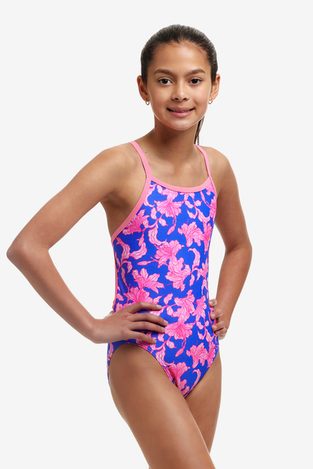 Funkita - Girls Single Strap One Piece Swimmers - Perfect Petal Funkita - Girls Single Strap One Piece Swimmers - Perfect Petal