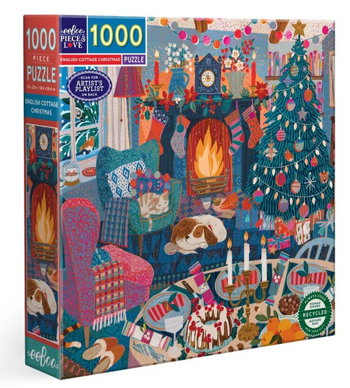 eeBoo 1000pc - English Cottage Christmas Puzzle