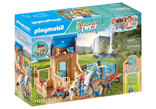 Playmobil - Horses of Waterfall - Horse Stall with Amelia and Whisper 