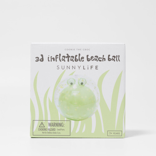 Sunnylife - 3D Inflatable Beach Ball - Cookie the Croc Light Khaki Sunnylife - 3D Inflatable Beach Ball - Cookie the Croc Light Khaki