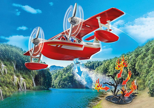 Playmobil - Action Heroes - Firefighting Plane with Extinguishing Function 71463