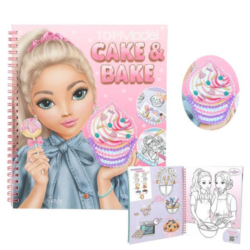 TOPModel - Cake & Bake Colouring Book With Sequins