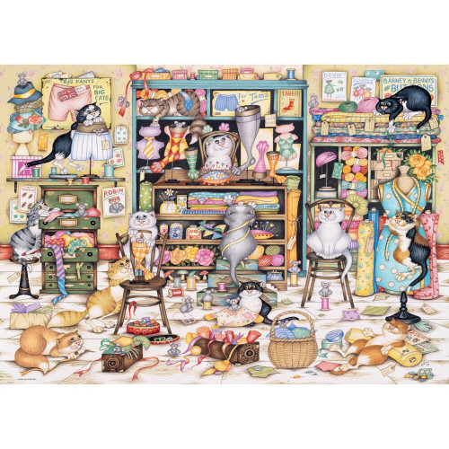 Ravensburger 1000pc - Crazy Cats Haberdashery Puzzle
