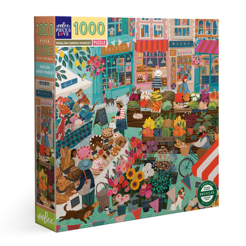 eeBoo 1000pc - English Green Market Puzzle