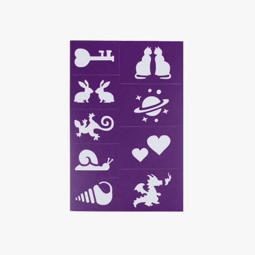 Oh Flossy - Reusable Adhesive Face Paint & Makeup Stencils - Purple Oh Flossy - Reusable Adhesive Face Paint & Makeup Stencils - Purple