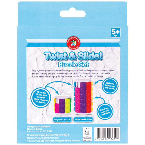 Learning Can Be Fun - Twist & Slide Puzzle Set Learning Can Be Fun - Twist & Slide Puzzle Set