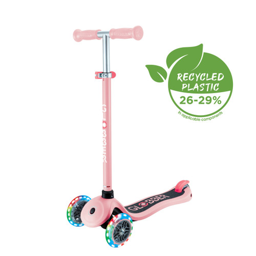 Globber PRIMO Scooter with Lights - Pastel Pink