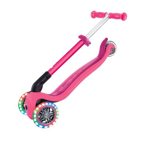 Globber - JUNIOR FOLDABLE LIGHTS Scooter - Fuschia Pink