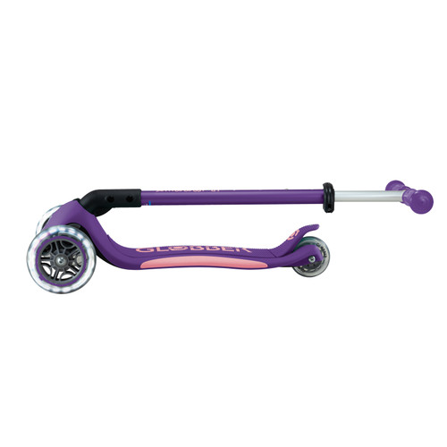 Globber - PRIMO FOLDABLE PLUS Scooter with Lights - Purple/Pastel Pink Globber - PRIMO FOLDABLE PLUS Scooter with Lights - Purple/Pastel Pink
