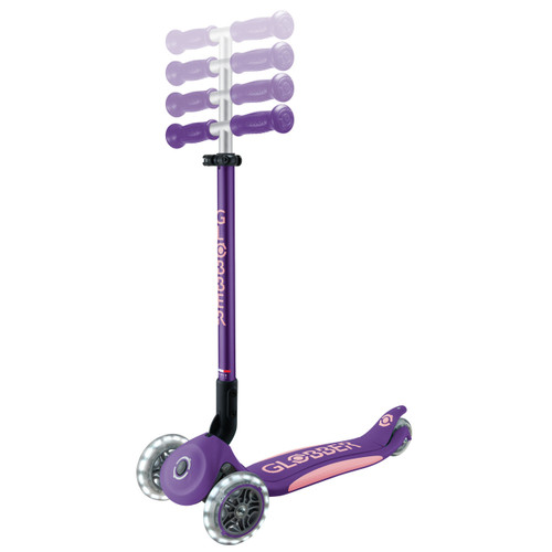 Globber - PRIMO FOLDABLE PLUS Scooter with Lights - Purple/Pastel Pink