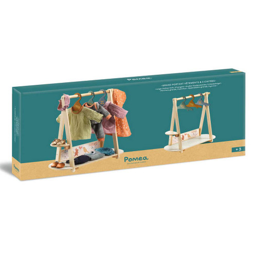 Djeco - Pomea Collection - Large Doll’s Clothing Rack with Hangers