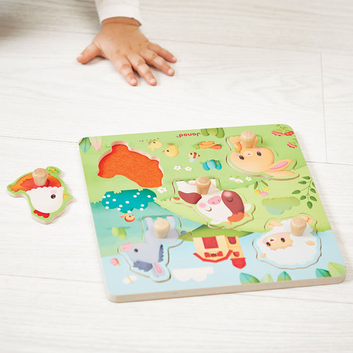 Janod - Tactile Farm Peg Puzzle