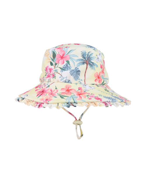 Minihaha - Milana Yellow Swim Hat with Quick Release Neck Tie