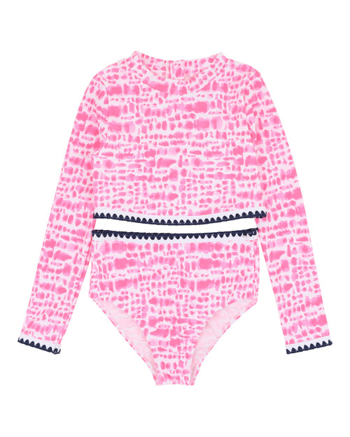 Minihaha - Koa Pink Long Sleeve Crop Top Bikini