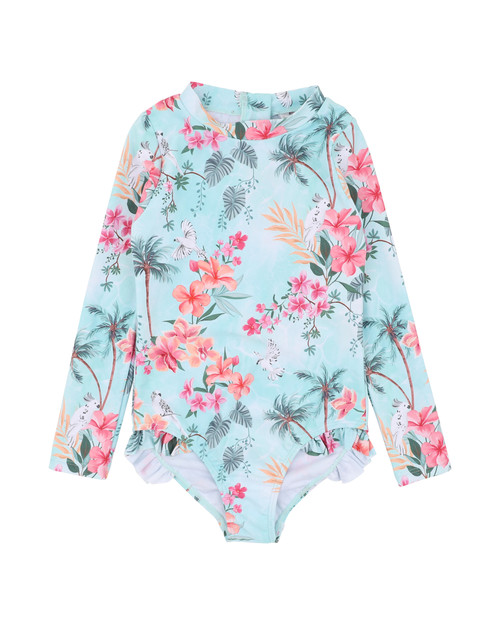 Minihaha - Milana Blue Long Sleeve Sunsuit