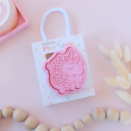 Play Sense - Eco Playdough Stamp - Unicorn Celebration Pink