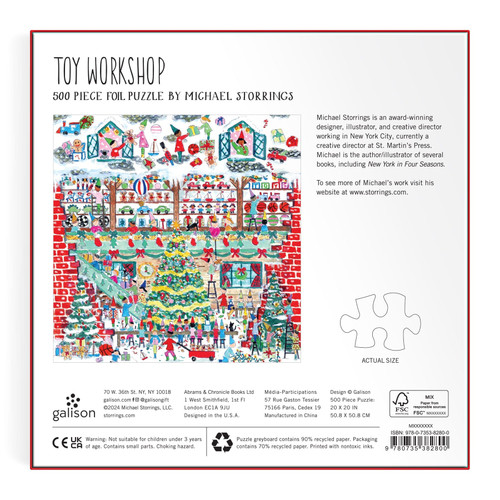 Galison 500pc - Michael Storrings Toy Workshop Foil Puzzle