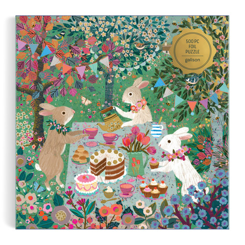 Galison 500pc - Victoria Ball Spring Tea Party Foil Puzzle