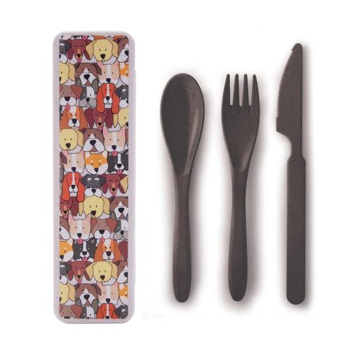 The Dog Collective - Wheat Straw Cutlery Set - Grey