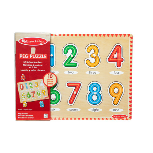 Melissa & Doug - Lift & See Numbers Peg Puzzle