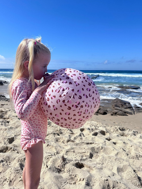 Swim Essentials - Inflatable Beach Ball - Pink Leopard 51cm
