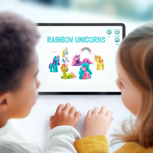 Hey Clay - Rainbow Unicorns Set Hey Clay - Rainbow Unicorns Set