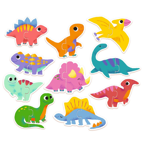 Djeco - Dinosaur Duo Puzzle - 10 x 2pc Djeco - Dinosaur Duo Puzzle - 10 x 2pc