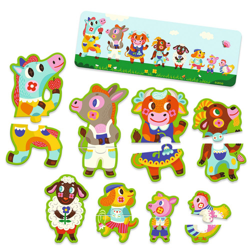 Djeco 16pc - Big and Small at the Farm Puzzle