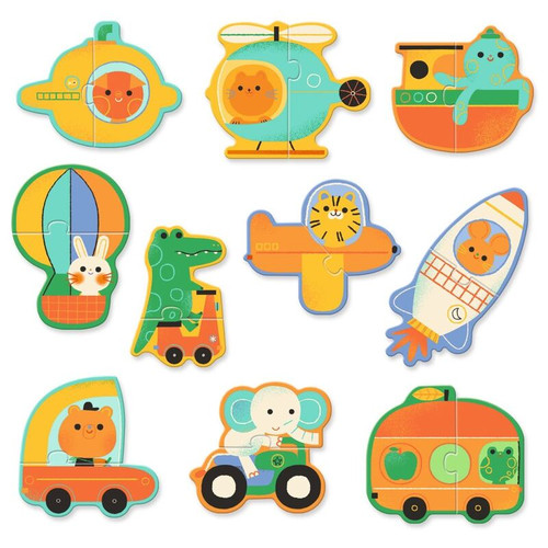 Djeco - Vehicles Duo Puzzle - 10 x 2pc Djeco - Vehicles Duo Puzzle - 10 x 2pc