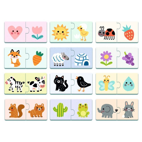 Djeco - Colours Duo Puzzle - 12 x 2pc