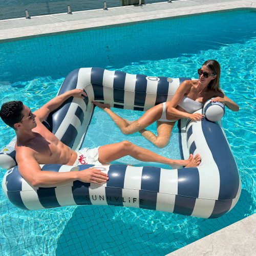 Sunnylife - Luxe Twin Hammock Float - Le Weekend Navy Stripe Sunnylife - Luxe Twin Hammock Float - Le Weekend Navy Stripe