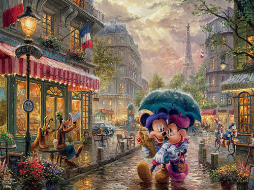 Harlington Thomas Kinkade 1000pc - Disney Mickey & Minnie in Paris Puzzle
