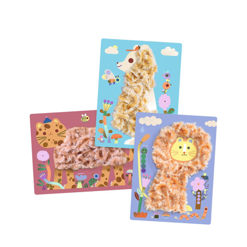 Djeco - Fluffy Friends Wool and Velcro Craft Set
