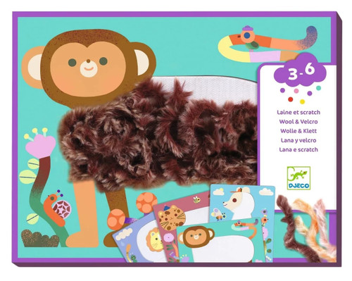 Djeco - Fluffy Friends Wool and Velcro Craft Set