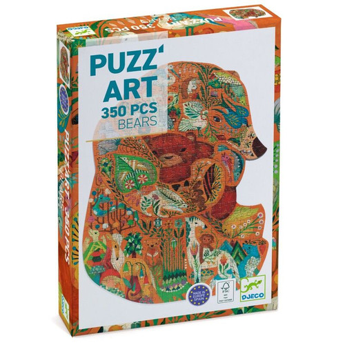 Djeco - Bear Shaped Art Puzzle - 350pc