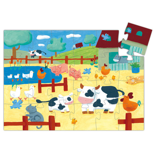 Djeco 24pc - The Cows on the Farm Silhouette Puzzle