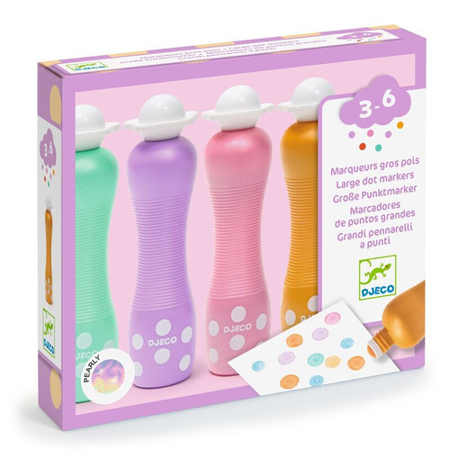 Djeco - Pearl-effect Foam Markers 4pk Djeco - Pearl-effect Foam Markers 4pk