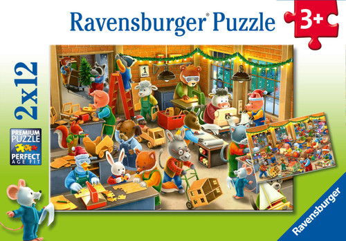 Ravensburger 2x12pc - Christmas Toy Factory Puzzle