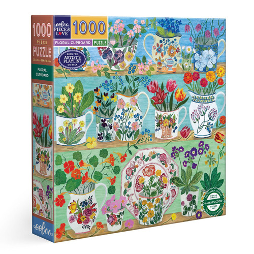 eeBoo 1000pc - Floral Cupboard Puzzle