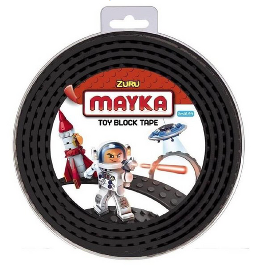 Zuru MAYKA Toy Block Tape - 4 Stud Roll 1.2m Black