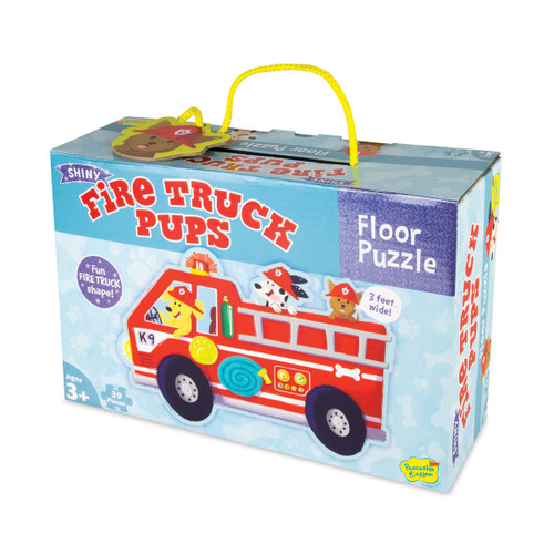 Peaceable Kingdom - Shiny Fire Truck Pups Floor Puzzle 39pc Peaceable Kingdom - Shiny Fire Truck Pups Floor Puzzle 39pc
